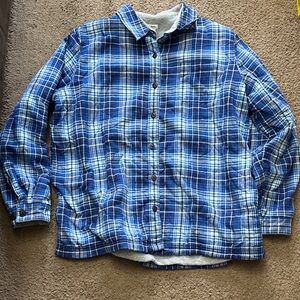 L.L. Bean Blue and White Plaid Shirt Jacket